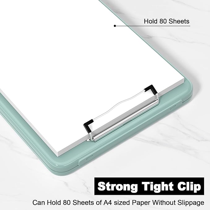 Hongri Clipboard with Storage, 8.5 x 11 Nursing Clip Board Foldable Storage for Nurses, Lawyers, Students, Classroom, Office, School, Size 13.4 x 9.4 X 0.9 in, Green