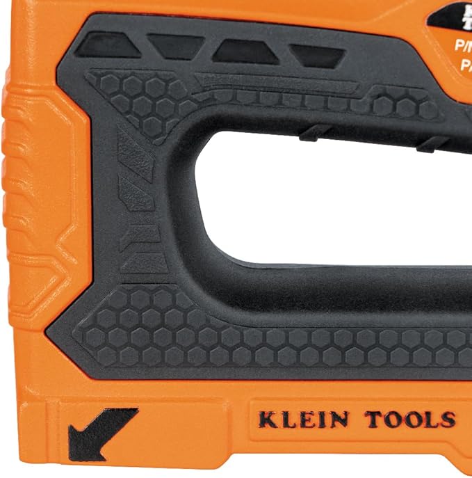 Klein Tools 45001 Heavy Duty Staple Gun, Loose Cable Stapler for Voice and Data Cable, Fits 13/64-Inch to 19/32-Inch Insulated Staples