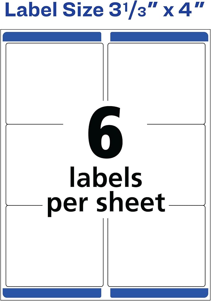 Avery Matte Frosted Clear Address Labels for Inkjet Printers, 3-1/3" x 4", 60 Labels, 5 Packs (18664)