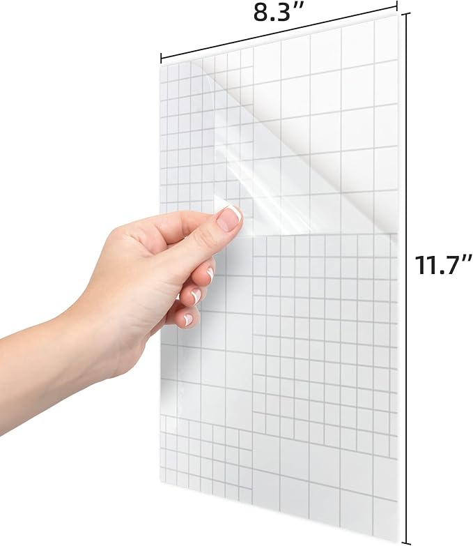 T&W SAME FILM 4 Pcs Dry Erase Board Sticker- Whiteboard Stickers-8.3''x11.7'' Removable Dry Erase Sheets- Fridge Dry Erase Paper for Wall/Desk/Refrigerator/Door/Locker/Home/Office/Classroom (Clear)