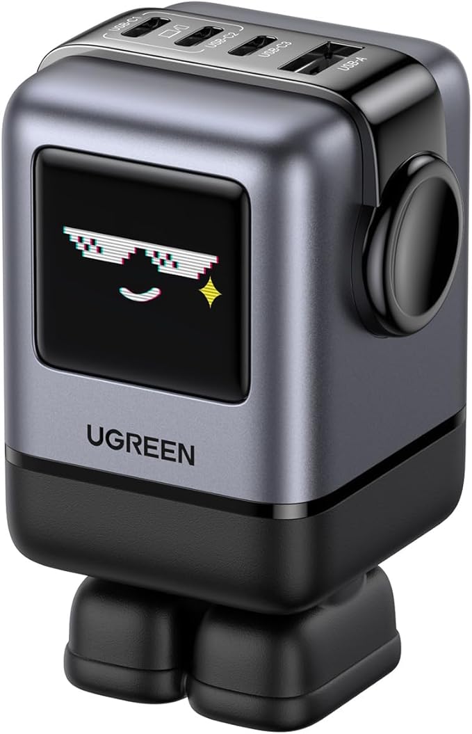 UGREEN Uno 100W USB C Charger, 4-Port GaN Fast Charger with LED Screen, Tech Gifts for Men Women, for MacBook Pro/Air 2025, iPad Pro, iPhone 17/16, Galaxy S25/S24, Pixel 10/9, Steam Deck, ROG Ally