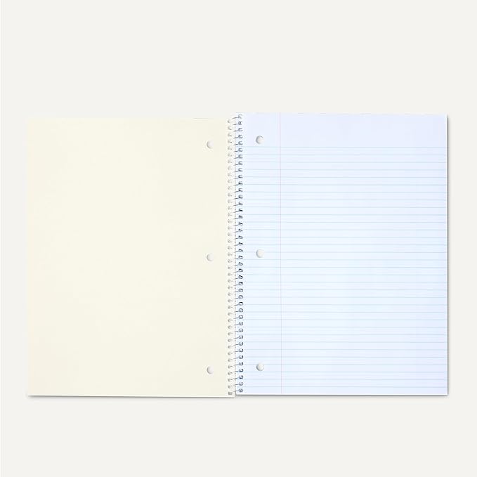 Amazon Basics College-Ruled Spiral Notebook, For Work and School, 70 Sheets, 8" x 10.5", Light Blue, 2-Pack