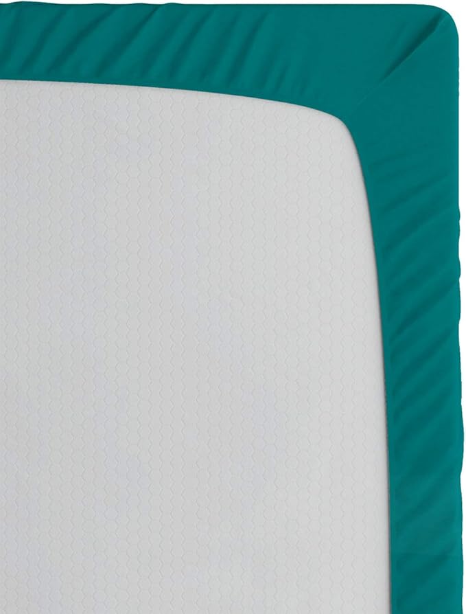 Ambesonne Mushroom 2 Pack Fitted Sheet, Shapes and Dots, Bed Cover All-Round Elastic Deep Pockets 2 Pieces, Package Contains 2 Full Size Fitted Sheets, Dark Seafoam Multicolor