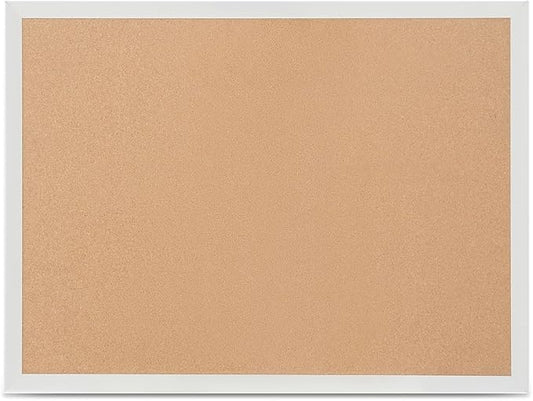 Staples Standard Durable Cork Bulletin Board with Aluminum Frame, 2' W x 1.5' H Wall Mounted Cork Message Board for Office Home and School