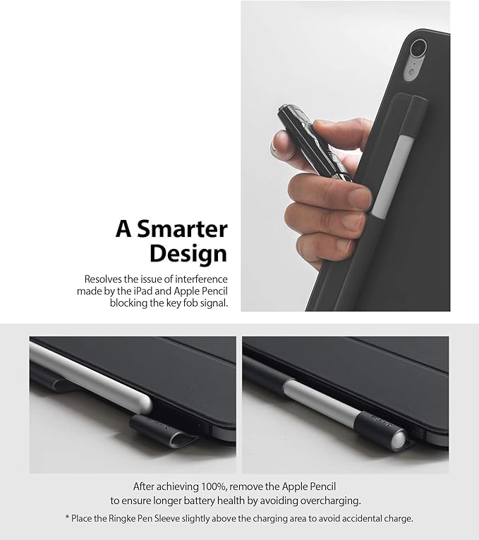 Ringke Pen Sleeve Charcoal Gray Designed for Apple Pencil, Journal, Tablets, and More