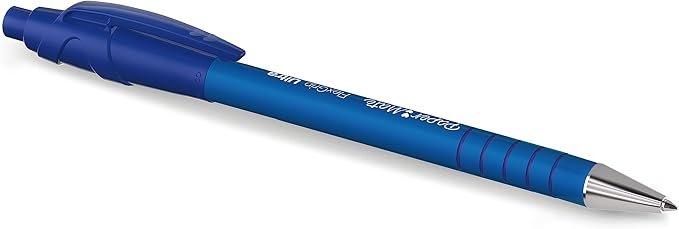 Paper Mate FlexGrip Ultra Retractable Ballpoint Pens, Recycled, Medium Point (1.0mm), Blue Ink, 12 Count - Rubberized Full Comfort Grip, Office, Teacher Supplies