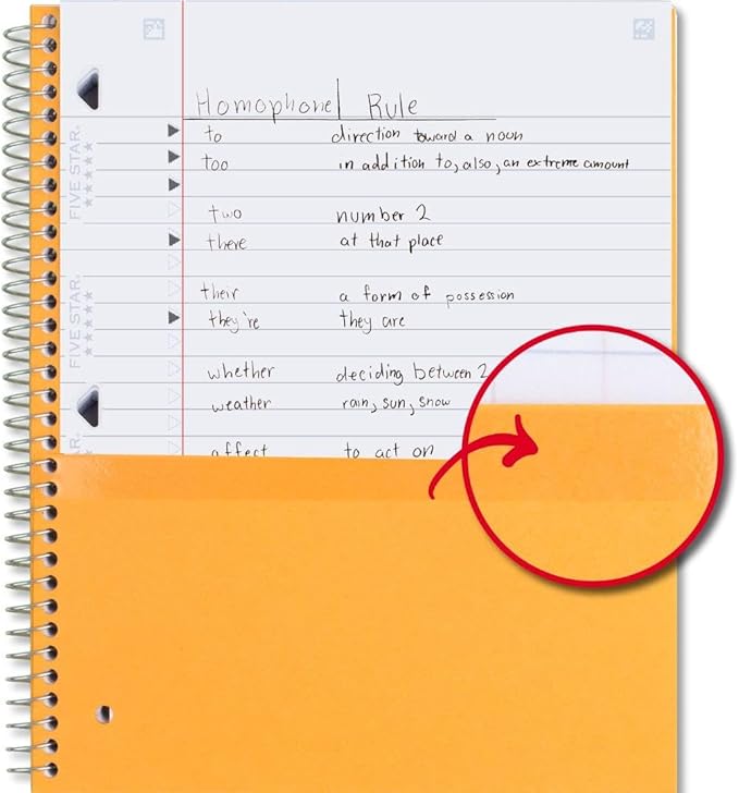 Five Star Spiral Notebook + Study App, 1 Subject, Wide Ruled Paper, 8" x 10-1/2", 100 Sheets, Fights Ink Bleed, Water Resistant Cover, Tidewater Blue (72875)