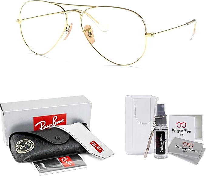 Ray-Ban RB3025 Metal Aviator Sunglasses For Men For Women +BUNDLE with ACCESSORY EYEWEAR KIT
