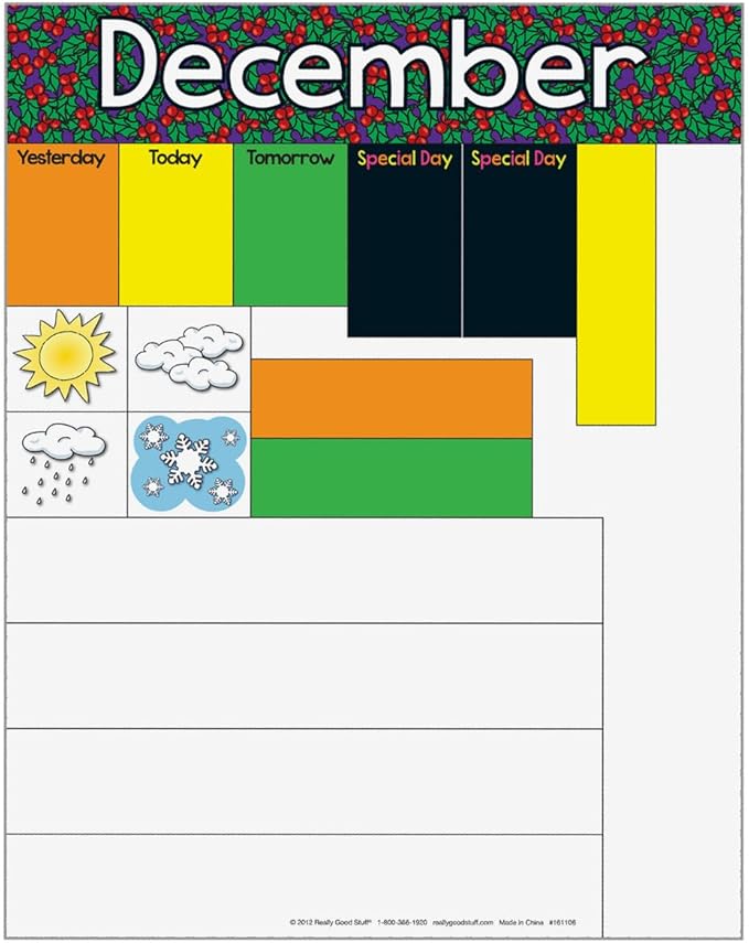 Really Good Stuff All About Today Pocket Chart - 22" x 30" - Grades K-3- Daily Classroom Calendar, Interactive and Engaging Classroom Poster, Homeschool Learning, Teacher Must Haves