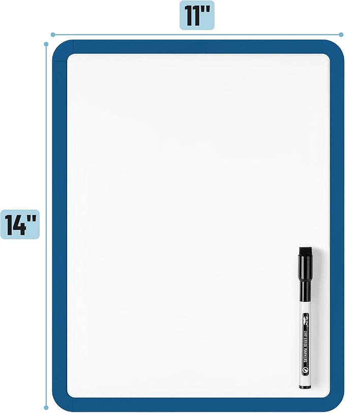 Mr. Pen- Dry Erase Board, 14” x 11” with a Black Dry Erase Marker, Small Mini White Board for Students, Back to School Supplies
