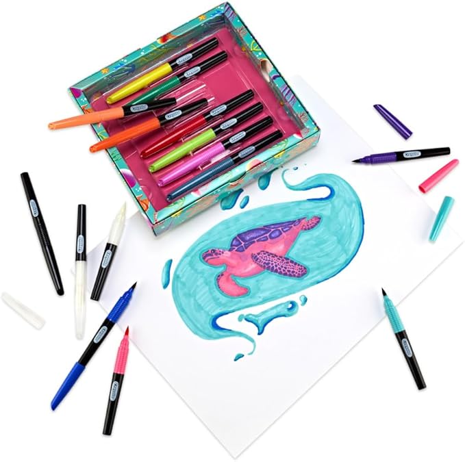 Crayola Blending Marker Set, 16 Count Markers, 2 Colorless Blenders, Adult Coloring Markers, Gifts for Teens & Adults