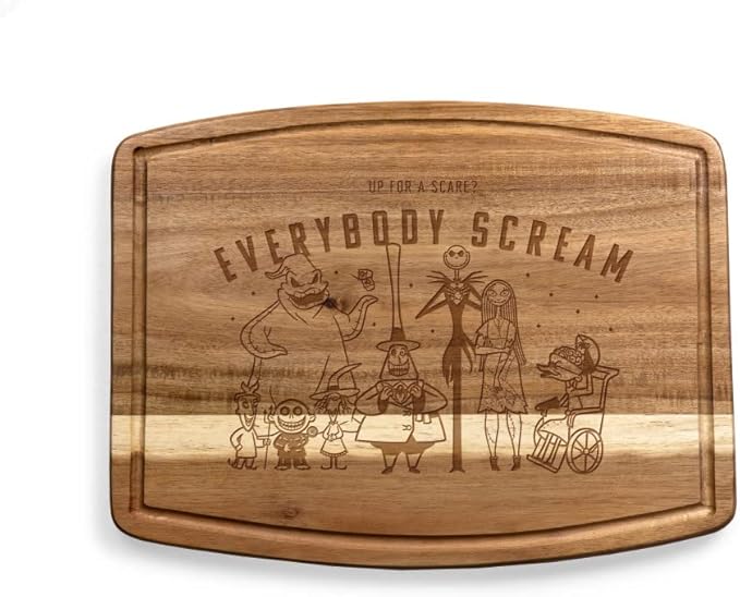 PICNIC TIME Disney Nightmare Before Christmas Ovale Acacia Cutting Board, Serving Board, Charcuterie Board, (Acacia Wood)