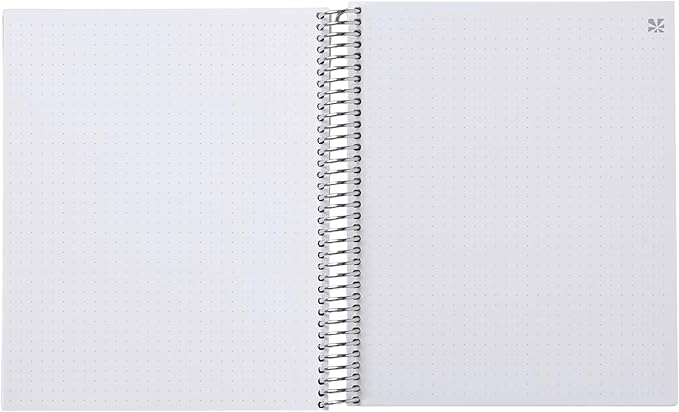 Erin Condren 8.5x11 Floral Collage Coiled Notebook - dot grid, platinum coil