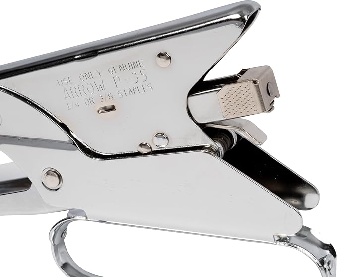 Arrow P35 Heavy Duty Handheld Plier Stapler for Crafts, Office, and Insulation, Uses 1/4-Inch and 3/8-Inch Staples , Silver