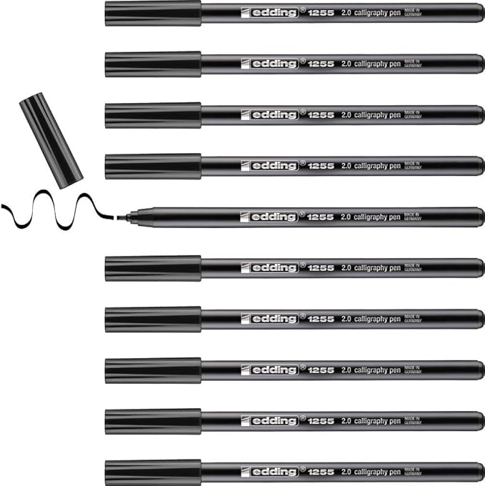 edding 1255 2.0 mm Calligraphy Pen - Black (Pack of 10)