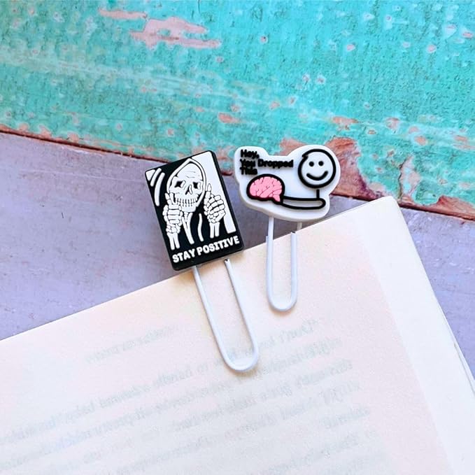 9PC Fun Paperclips Funny Paper Clips Binder Bookmarks Holder Cute Cool Cute Decorative Weird Kawaii Novelty Colorful Unique Office Supply Work Supplies for Adults Teachers Coworkers Accessories Gifts