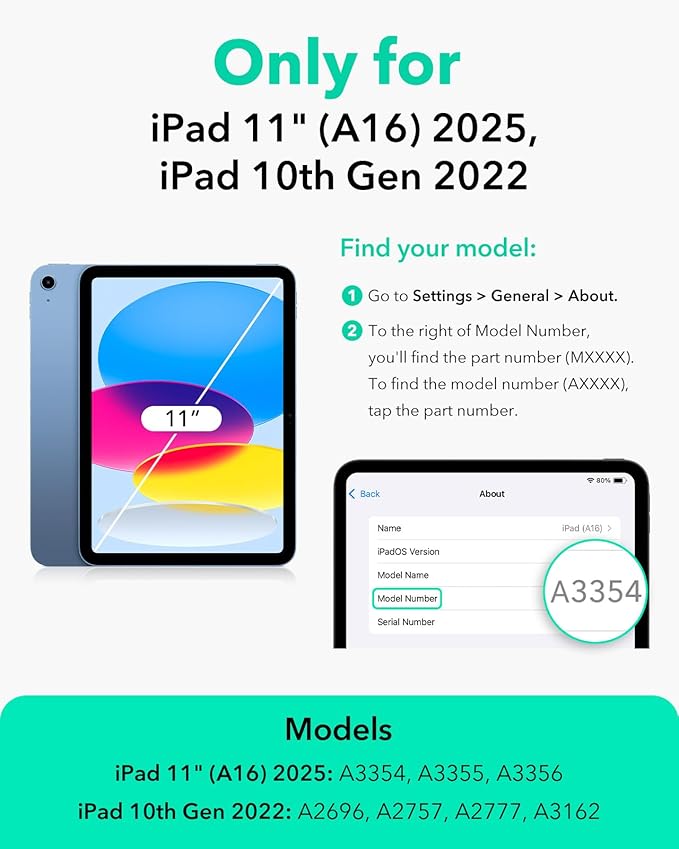 ESR for iPad A16 Case, iPad 11th/10th Generation Case (2025/2022), Vertical Stand Cover, Multi Stand Angles, Ultra-Stable Cover with Pencil Holder, Flip Series, Blue | (2025/2022), Multi Stand Angles, Ultra-Stable Cover, with Pencil Holder, Blue
