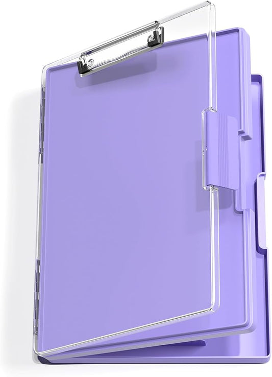 Hongri Clipboard with Storage, Purple 8.5 x 11 Folder Nursing Side Opening, Heavy Duty with Dual Compartment, Smooth Writing for Teachers, Classroom, Size 13.3 x 9.4 x 1.5 in, Office & School Supplies