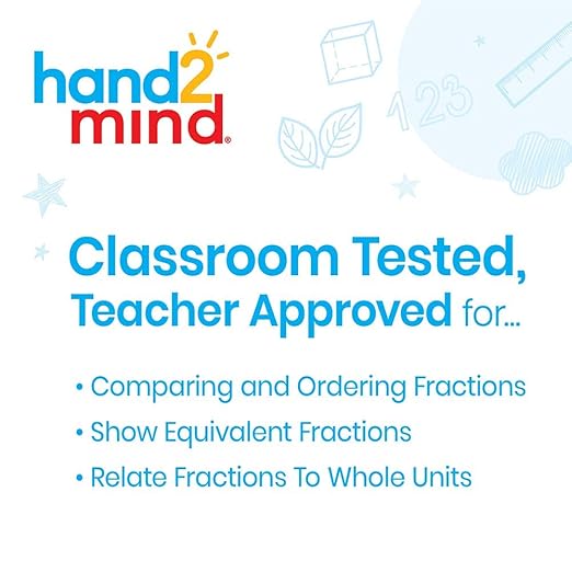 hand2mind Plastic Rainbow Blank Fraction Tiles, Montessori Math Materials for Kids to Learn Fraction Equivalence Math Manipulatives 4th Grade Fraction, Homeschool Supplies (Set of 51)