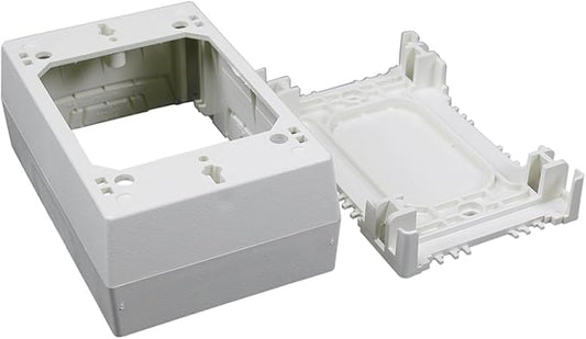Legrand Wiremold NM35 Nonmetallic Plastic Raceway for Extending Power, 1 Gang Extra Deep Outlet Box, 1 3/4" Deep, Ivory (1 Pack)