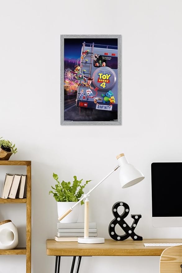 Trends International Disney Pixar Toy Story 4 - Final One Sheet Wall Poster, 22.4L x 14.7W, Gray Framed Version