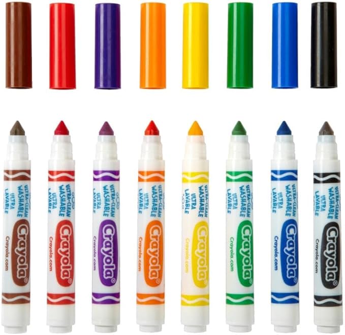 Crayola Broad Line Washable Markers - 200ct, Bulk Markers for Kids, 8 Assorted Colors, School Classroom Arts & Crafts Supplies for Teachers, Ages 3, 4, 5 (Pack of 2)