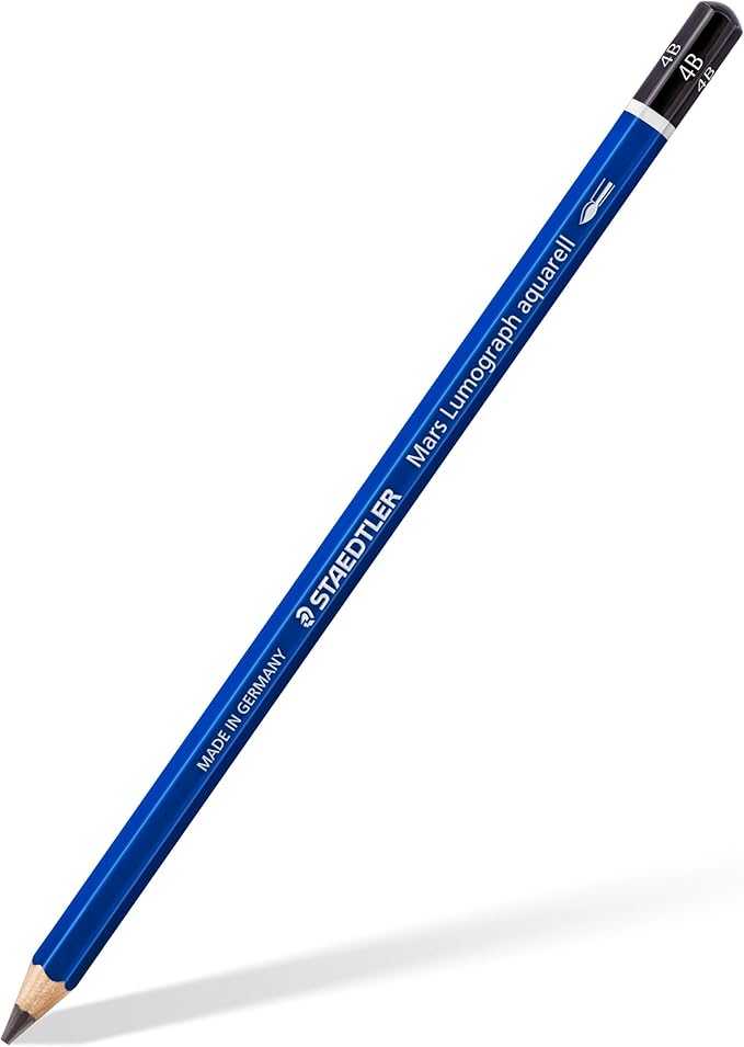 STAEDTLER Mars Lumograph Graphite Watercolor Pencils, Box of 12 4B Lead Pencils, 100A-4B