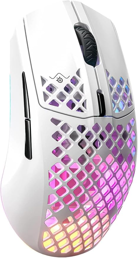 SteelSeries Aerox 3 Wireless - Super Light Gaming Mouse, 18,000 CPI TrueMove Air Optical Sensor, Bluetooth Cordless/Wireless PC Gaming Mice for Computer and Laptop, Water Resistant, Snow (Renewed)