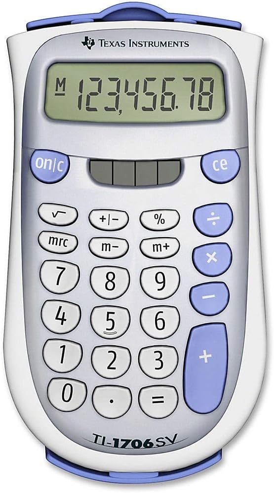 Texas Instruments Ti-1706sv Handheld Pocket Calculator, 8-Digit LCD