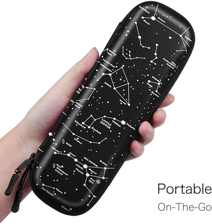 Fintie Holder Case for Apple Pencil Pro, Apple Pencil (USB-C / 1st / 2nd Generation), PU Leather Carrying Bag Sleeve Compatible with Pen, USB Cable, Samsung Stylus, Constellation