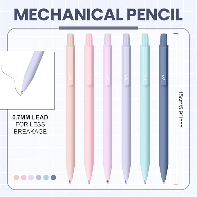 Gueevin 17 Pcs Aesthetic Highlighters Gel Pens and Mechanical Pencils Set Morandi Ink and Dual Tip Highlighters Smooth Writing Pens for Bible Journal Planner Office Supplies