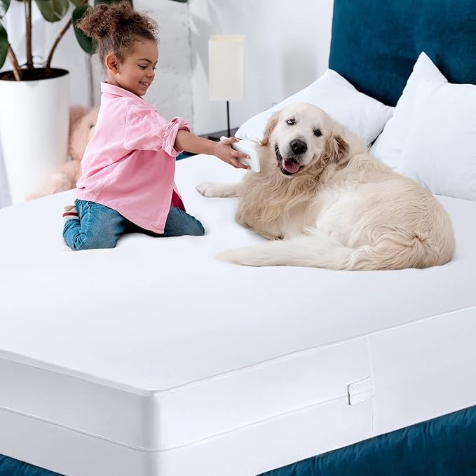 Utopia Bedding Mattress Protector Zippered Full XL Size, 100% Waterproof Bed Bug and Dust Mite Proof Mattress Encasement, Absorbent 6 Sided Mattress Cover