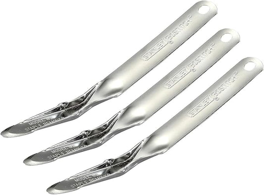 Bostitch Office Premium Staple Remover Tool, No Tear Push-Style Staple Puller, All-Metal, Chrome, Pack of 3