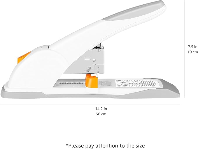 Amazon Basics Heavy Duty Stapler, 130 Sheets High Capacity, Large Office Stapler with 1000 Staples, White