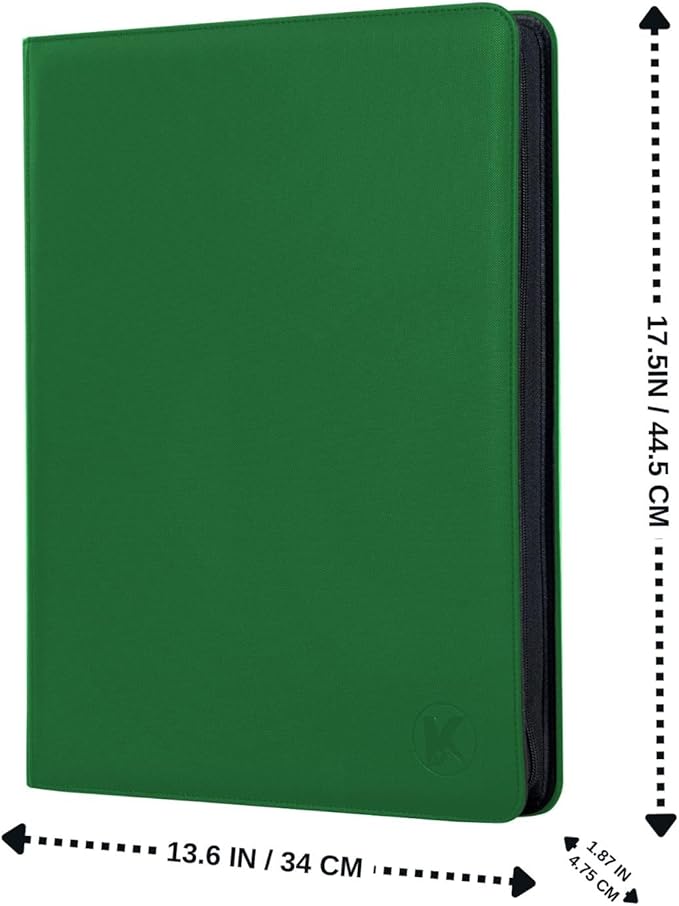 Extra Large 1000+ Pockets Trading Card Binder, 16-Pocket Card Ablum Compatible with MTG,Sports Cards & Other Standard Size Trading Cards (Green)