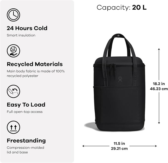 Hydro Flask Cooler Backpack - Insulated Portable Soft Cooler - 20 L Capacity in Botanical Bliss Green