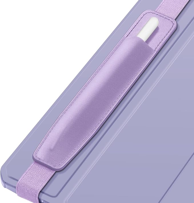 Fintie Detachable Pencil Holder with Elastic Band for iPad Case - Elastic Stylus Pouch Compatible with Apple Pencil Pro, Apple Pencil (USB-C / 1st / 2nd Gen) and Other Similar Size Stylus, Purple