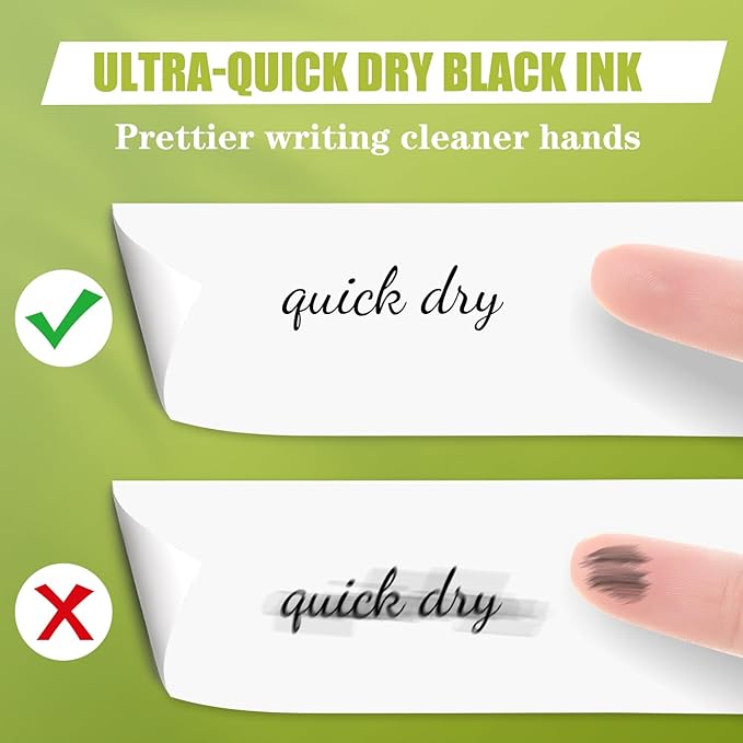 Gel Pens, 8 Pack Fine Point Black Ink Smooth Writing Ink Pen, Retractable Quick Dry Aesthetic Cute Pens for Women Nurses School Office Supplies