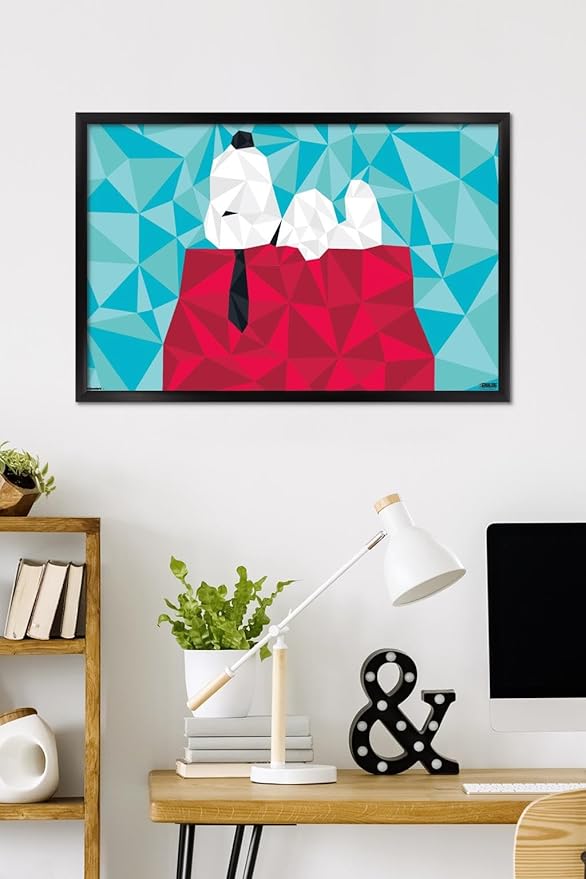 Peanuts: Astronomy-Geometry - Snoopy Wall Poster, 34L" x 22.4W", Black Framed Version
