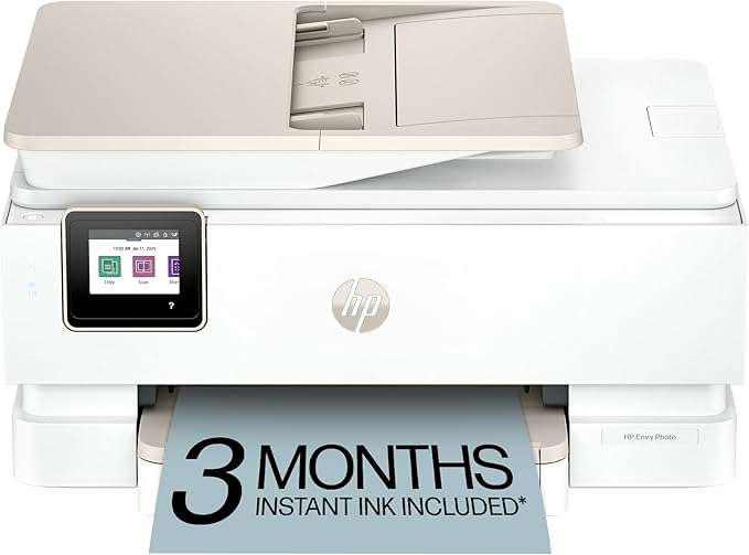HP Envy Photo 7975 Wireless Color Inkjet Photo Printer, Print, scan, Copy, Easy Setup, Mobile Printing, Best-for-Home, 3 Month Trial of Instant Ink Included, AI-Enabled (B63K3A)