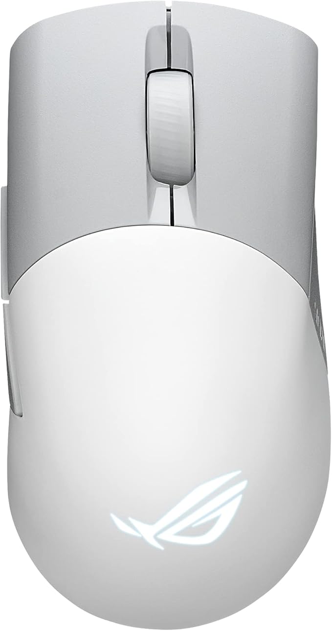 ASUS ROG Keris Wireless Aimpoint Gaming Mouse – Right-Handed Ergonomic, 75g, Tri-Mode Connectivity, 42K DPI, up to 119Hr Battery, PC/Mac Support - White