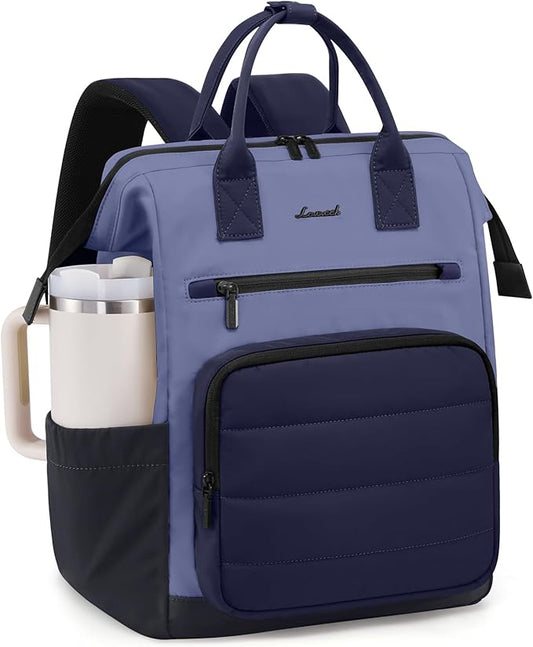 LOVEVOOK Puffer Laptop Backpack for Women, 15.6 Inch Work Backpack purse for Nurse Teacher, College Back to School Bookbag for Teen Girls, Personal Item Travel Bag Computer Daypack for Daily Commute