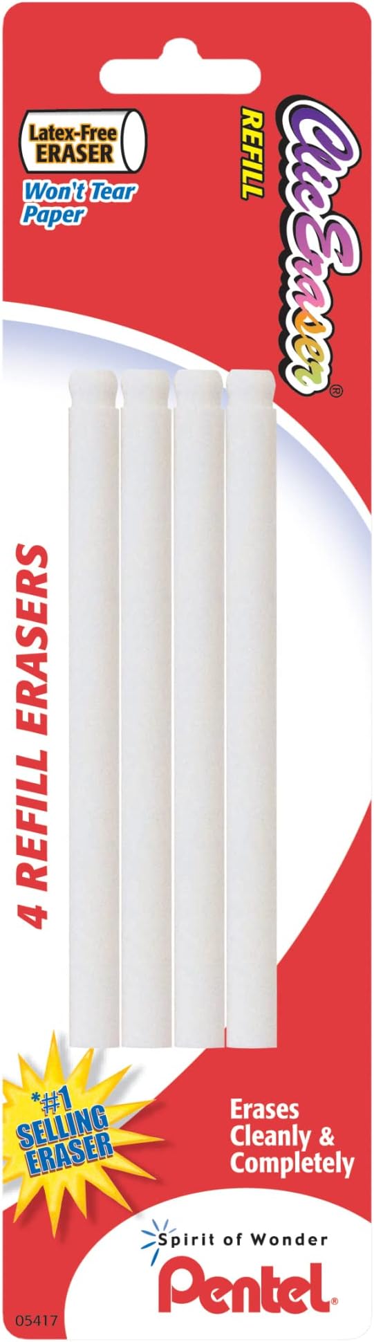 Pentel Refill Eraser for Clic Eraser, Pack of 4 (ZERBP4-K6)