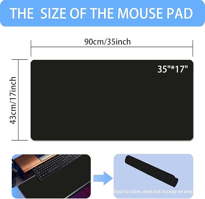 Erasable writable(Frontside) Table mat,Dual Sided Desk Mat, Large Mouse Pad, Notepad, Writing White Board (Includes 7.9"x9.4" Portable Mousepad)