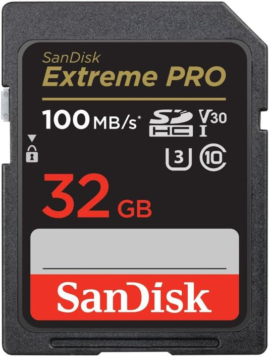 SanDisk 32GB Extreme PRO SDHC UHS-I Memory Card - C10, U3, V30, 4K UHD, SD Card - SDSDXXO-032G-GN4IN