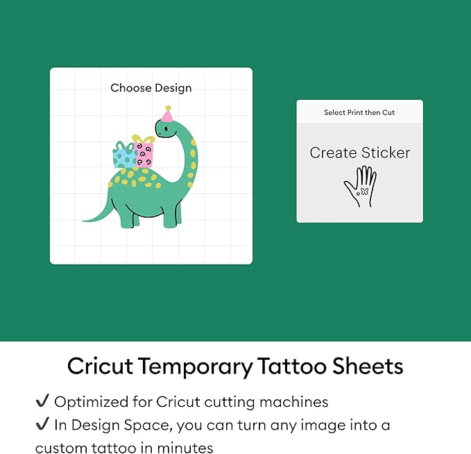 Cricut® Printable Temporary Tattoo Paper for Inkjet Printers - 8.5 in x 11 in (8 ct)