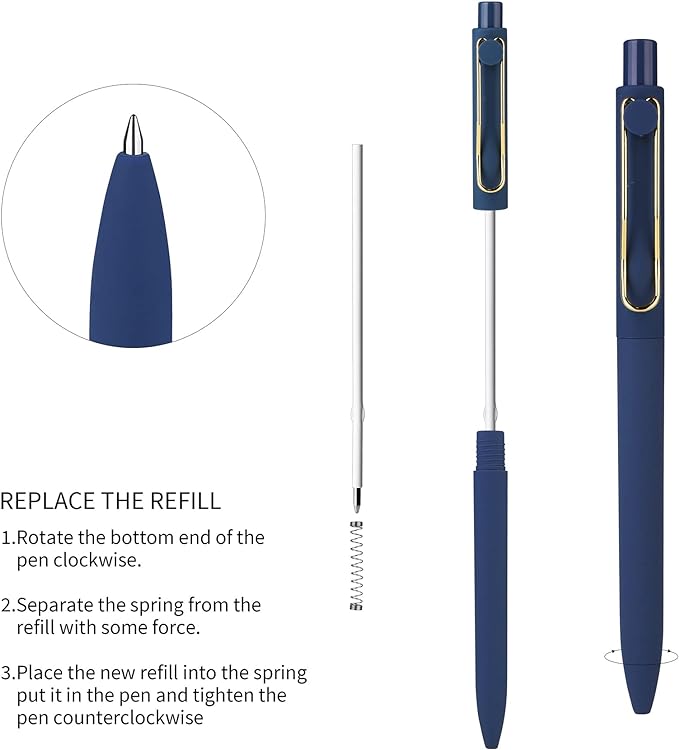 WY WENYUAN Ballpoint Pens, Pens Fine Point Smooth Writing, Nice Teacher Pens For Journaling, Black Ink 1.0 Mm Office Desk Accessories, Aesthetic Gift School Office Supplies For Note Taking