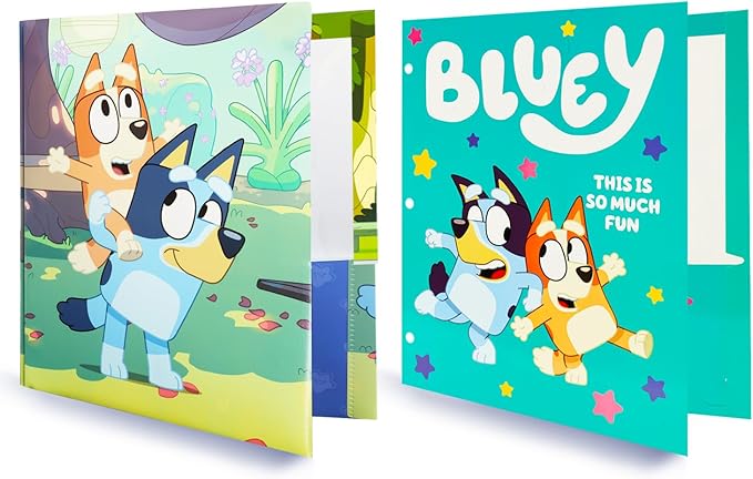 Bluey School Supplies Set for Kids - Bundle with Pencil Case and 2 Portfolio Folders for Elementary Students | Bluey School Supplies for Boys, Girls
