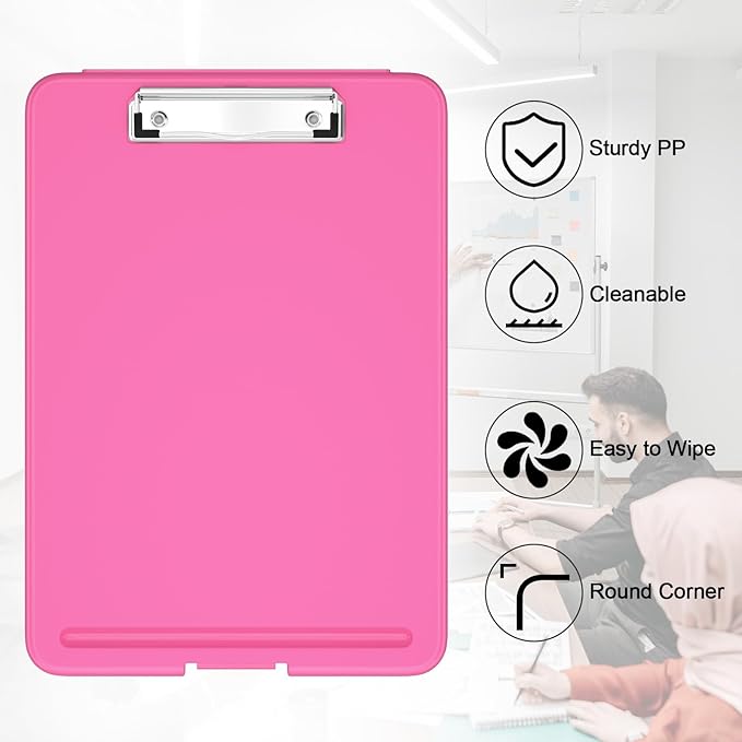 Hongri Clipboard with Storage, 8.5 x 11 Nursing Clip Board Foldable Storage for Nurses, Lawyers, Students, Classroom, Office, School, Size 13.4 x 9.4 X 0.9 in, Red