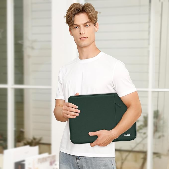MOSISO Laptop Case 13 inch, 13 inch Laptop Sleeve Compatible with MacBook Air M4 M3 M2 M1 2025-2018 / Pro M2 M1 2025-2016, Polyester Vertical Computer Sleeve Bag with Pocket, Midnight Green